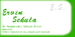 ervin sekula business card